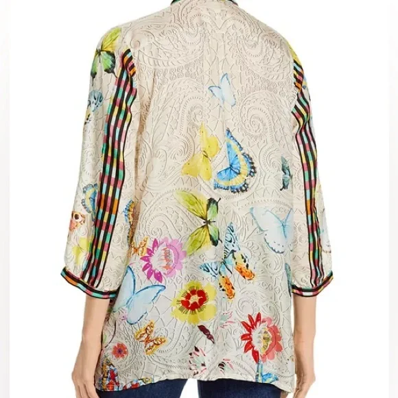 Johnny Was heavily embroidered Kendra silk tunic NWT - Picture 5 of 14